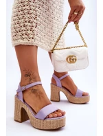 Wygodne Zamszowe Sandały Na Masywnym Słupku Fioletowe Elishia Wygodne Zamszowe Sandały Na Masywnym Słupku Fioletowe Elishia