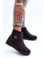 Śniegowce Damskie Ocieplane Czarne Helis