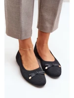 Siateczkowe Baleriny Z Kokardką Czarne Bianila Siateczkowe Baleriny Z Kokardką Czarne Bianila