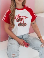 Dámské tričko s 3D efektem červené Dstreet model 21988864 - FashionStreet
