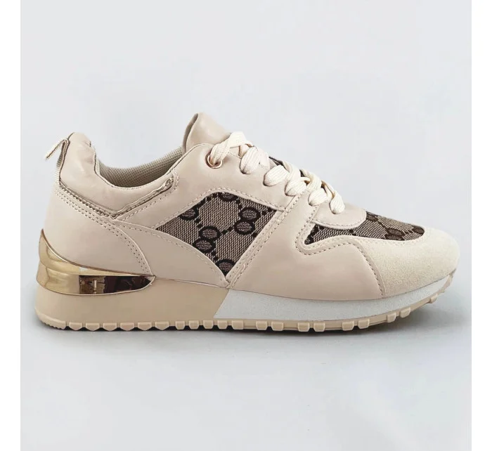 Béžové dámske tenisky adidasky so zvýšenou podrážkou (666-21)