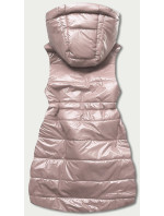 Lesklá béžová vesta s kapucí (B8130-51)