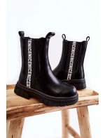 Dziecięce Wysokie Botki Ocieplane Czarne Kimmy