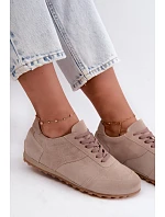 Dámské béžové barefoot boty z přírodní semiš model 22368257 - Zazoo