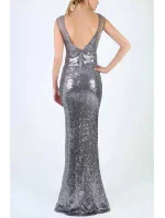 Dámske dlhé flitrové šaty bez rukávov - SOKY&SOKA