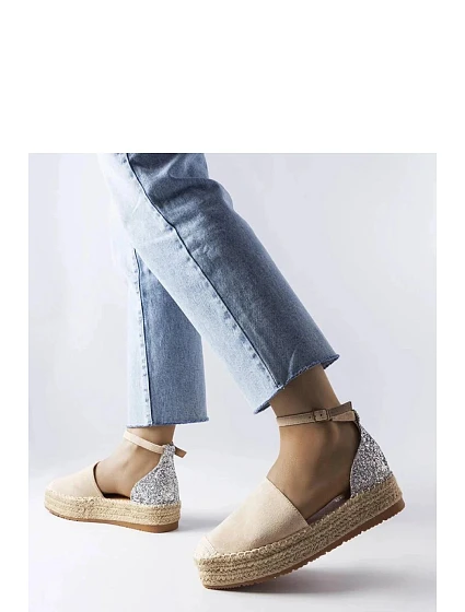 Dámské espadrilky Béžová se stříbrnou model 21474847 - Inello