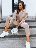 Dámsky béžový velúrový set SO COMFY FashionStreet AY0883