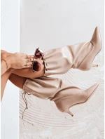 Dámské kozačky s svrškem béžové Dstreet model 21992965 - FashionStreet