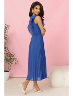 315-8 EMILY plisované šaty s volánmi a výstrihom - farba CHABRIEL 315-8 EMILY plisované šaty s volánmi a výstrihom - farba CHABRIEL