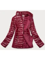 Vínová dámska lesklá bunda (7210-67)