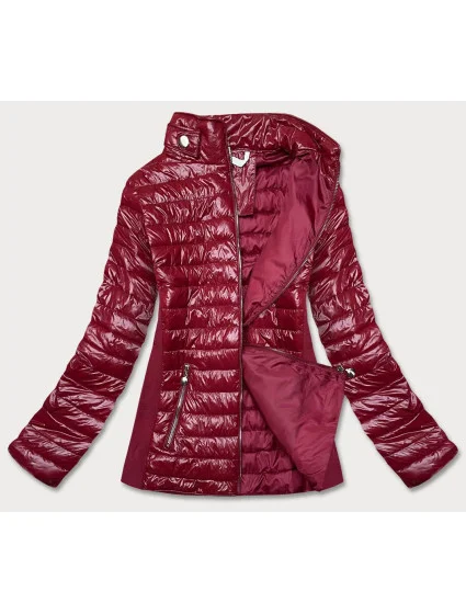 Vínová dámska lesklá bunda (7210-67)