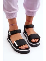 Damskie Sandały Na Platformie Big Star NN274778 Czarne Damskie Sandały Na Platformie Big Star NN274778 Czarne