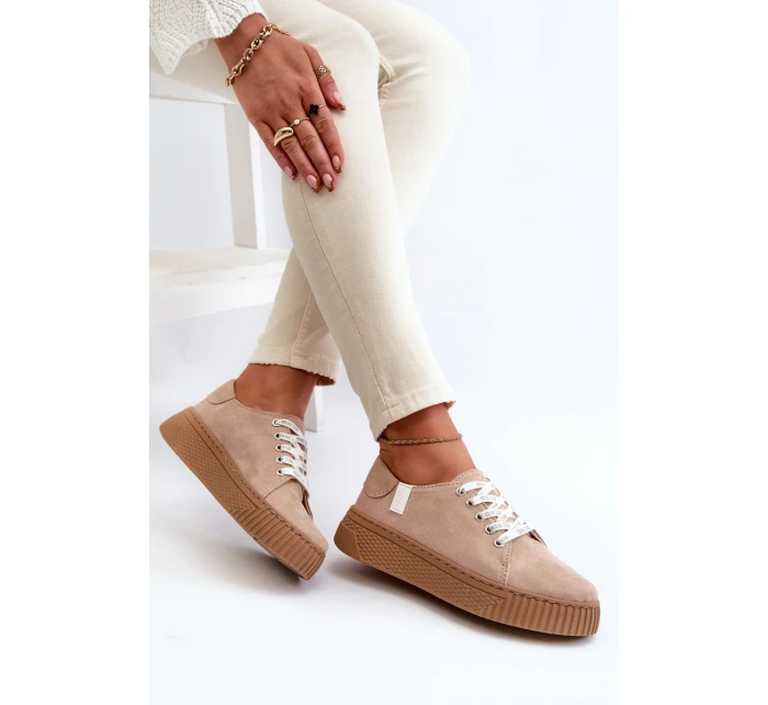 Trampki Damskie MEMORY FOAM SYSTEM BIG STAR NN276002 Ciemnobeżowe