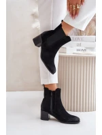 Ocieplane Botki Damskie Na Słupku Czarne Radeya Ocieplane Botki Damskie Na Słupku Czarne Radeya