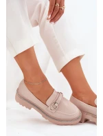 Dámské Mokasíny Ozdobené Zirkony Béžové model 21690339 - Boto Dámské Mokasíny Ozdobené Zirkony Béžové model 21690339 - Boto