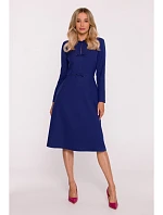 S413 Šaty s mašľou - modré