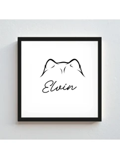 Personalizovaný magický fotoobraz v rámu - čtverec 20x20 - zvířecí ouška