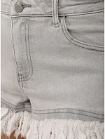 Dámske džínsové šortky roztrasené šedé FashionStreet SY0497