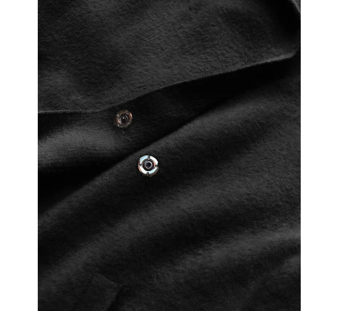 Dlouhý černý přehoz přes oblečení s kapucí model 17556144 - S'WEST