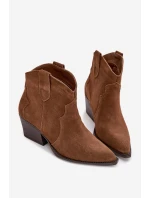 Nazouvací dámské kovbojky z přírodního semiše camel Beretta Nazouvací dámské kovbojky z přírodního semiše camel Beretta