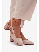 Dámské sandály na podpatku Sergio Leone SK472 Krémová Růžová