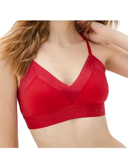 Dámska lesklá nepodšitá trojuholníková podprsenka QF6664E-XMK - Calvin Klein Dámska lesklá nepodšitá trojuholníková podprsenka QF6664E-XMK - Calvin Klein