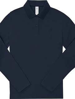 B&C My Polo 210 LSL /women Dámske polo s dlhým rukávom z hrubého piké 01.W464 námornícka modrá