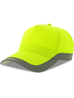 Atlantis Headwear Helpy-S 5-panelová bezpečnostná čiapka 33.0280 žltá fluo