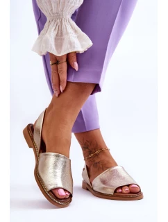 Kožené sandály zlaté model 21617472 - Zazoo