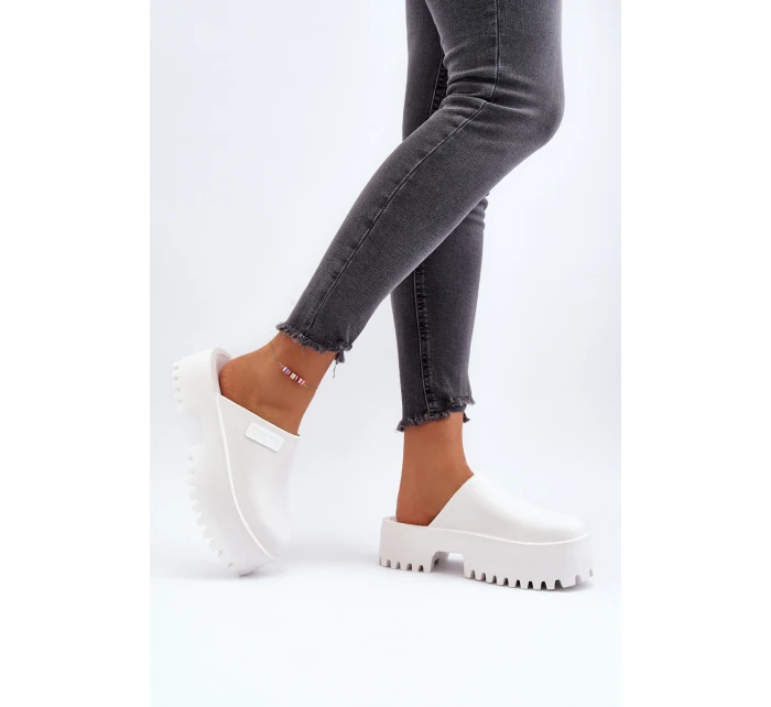 Damskie Klapki Na Masywnej Podeszwie Big Star NN274015 Białe