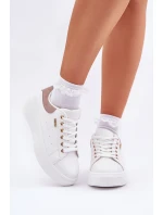 Sneakersy Damskie Na Platformie Eko Skóra Białe Lelandine Sneakersy Damskie Na Platformie Eko Skóra Białe Lelandine