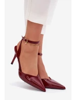 Lakované lodičky s patou bordové model 21794111 - Boto