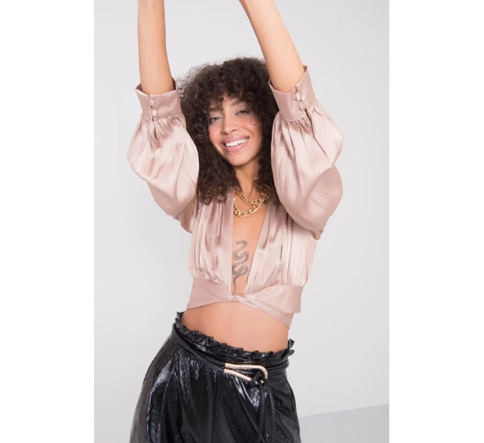 Bluzka model 18804242 beżowy - FPrice Bluzka model 18804242 beżowy - FPrice