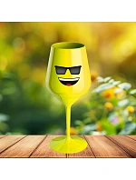 SMILE WITH SUNGLASSES - žltý nerozbitný pohár na víno 470 ml SMILE WITH SUNGLASSES - žltý nerozbitný pohár na víno 470 ml
