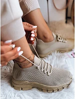 Dámske tenisky s ponožkovou špičkou ZY0345 v khaki farbe – FashionStreet Dámske tenisky s ponožkovou špičkou ZY0345 v khaki farbe – FashionStreet