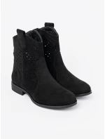 Vynikajúce dámske členkové topánky čierne bez podpätku Vynikajúce dámske členkové topánky čierne bez podpätku