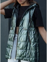 Dámska prešívaná vesta PIXIECODE tmavozelená FashionStreet TY4445