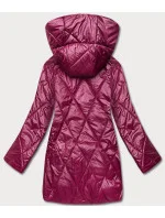 Dámská bunda ve vínové bordó barvě s ozdobnou kapucí model 18013436 - S'WEST