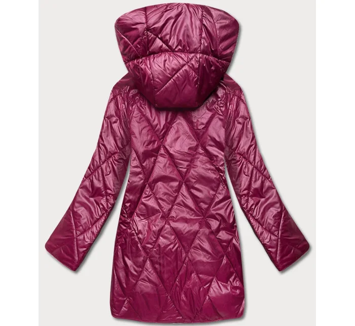 Dámská bunda ve vínové bordó barvě s ozdobnou kapucí model 18013436 - S'WEST