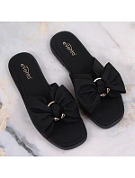 Dámské ploché žabky s mašlí černé eVento model 22096558