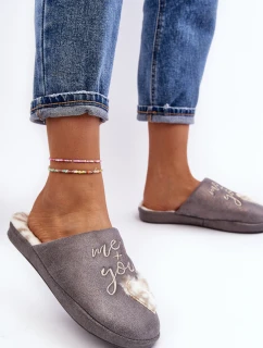 Lesklé dámské pantofle šedé model 21641364 - Boto