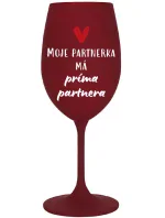MOJE PARTNERKA MÁ PRÍMA PARTNERA - bordo sklenice na víno 350 ml
