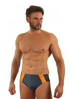 Pánske slipové plavky 447 sivo-oranžové - Sesto Senso