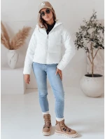 Dámska krátka páperová bunda GLAMVO s kapucňou biela FashionStreet TY4952