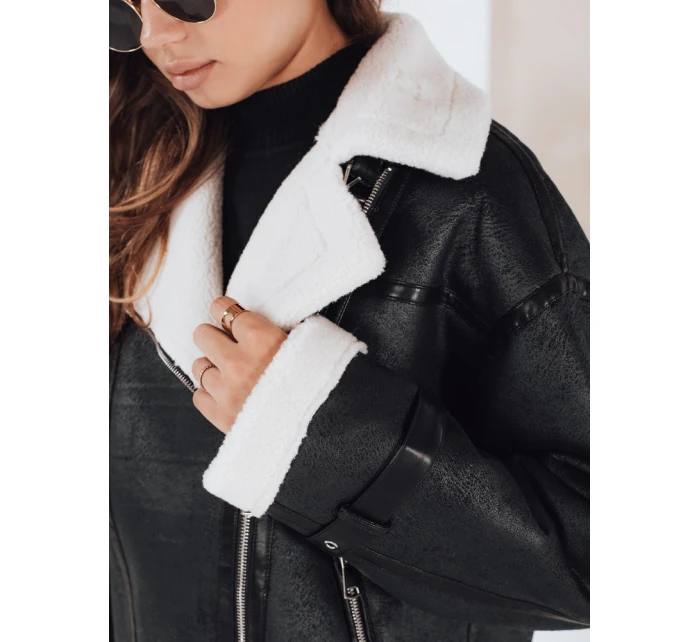 Dámská bunda z ovčí kůže černá Dstreet model 21991676 - FashionStreet