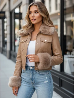 Dámská kožená bunda s velbloudí kožešinou Dstreet model 21991770 - FashionStreet