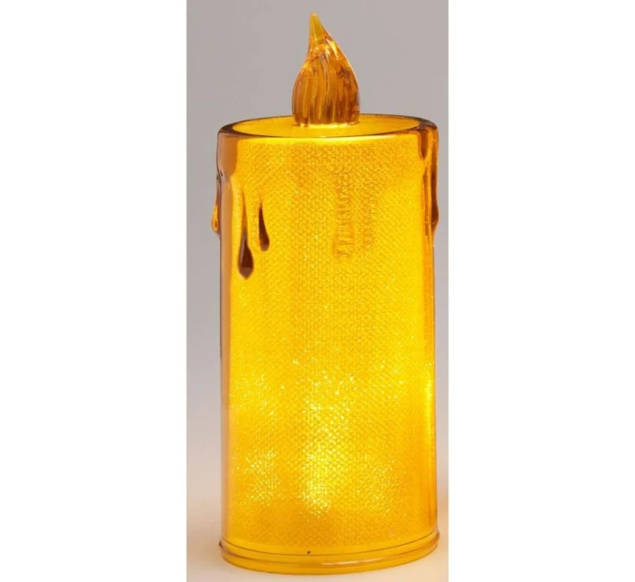 DEKORATÍVNA SVIEČKA 8 CM JANTÁROVÁ TEPLÁ BIELA 1 LED