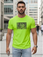 Pánske tričko FashionStreet s limetkovo zelenou potlačou NX5014R