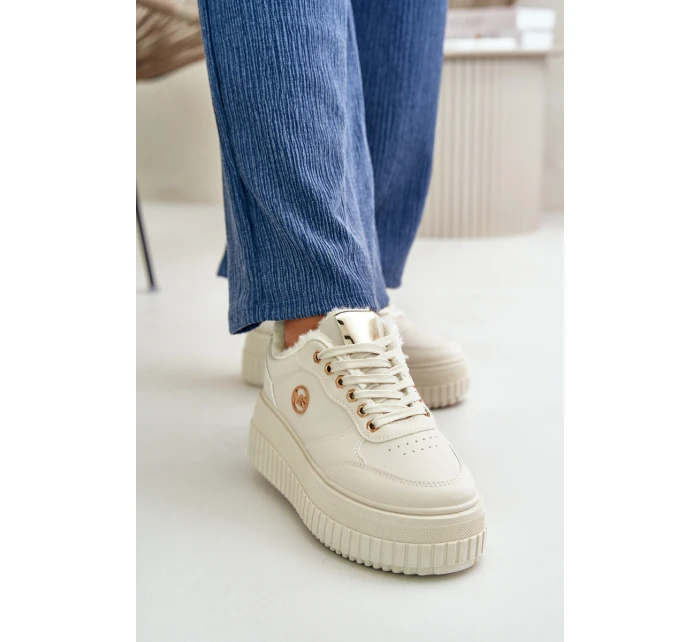 Sneakersy Dámské Sportovní Boty Zateplené Na Masivní Podešvi Béžové model 21668399 - Boto Sneakersy Dámské Sportovní Boty Zateplené Na Masivní Podešvi Béžové model 21668399 - Boto