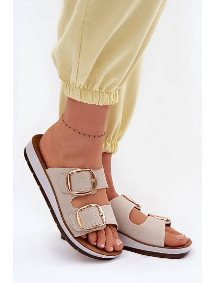 Dámske papuče so zlatými prackami Inblu CP000061 Beige